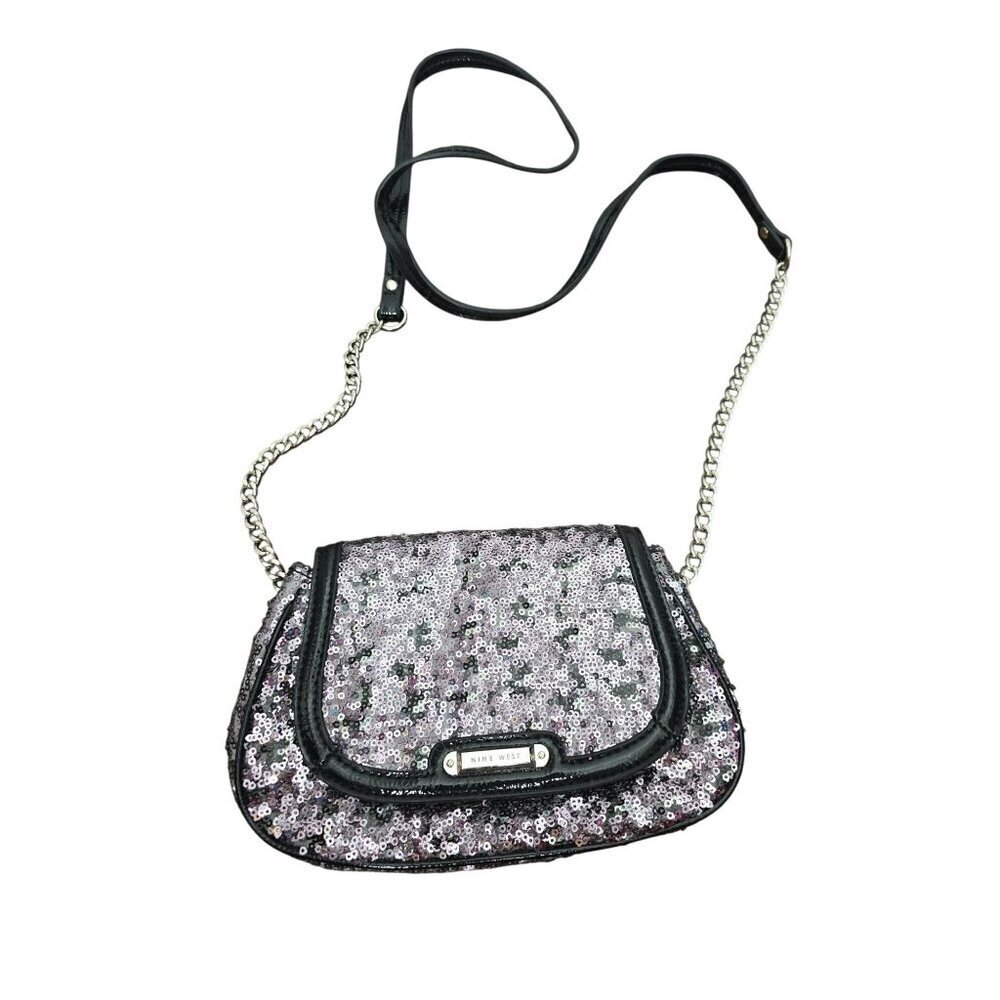 Nine West Silver Sequin Crossbody Purse